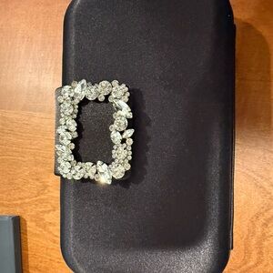 Elegant Black Clutch with Crystal Embellishment